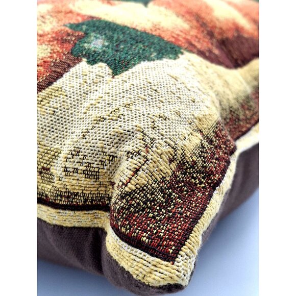 Vintage Pumpkin-Themed Decorative Rectangular Throw Pillow With Tapestry Design - Picture 6 of 6